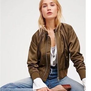 Free People Brown Bomber Jacket